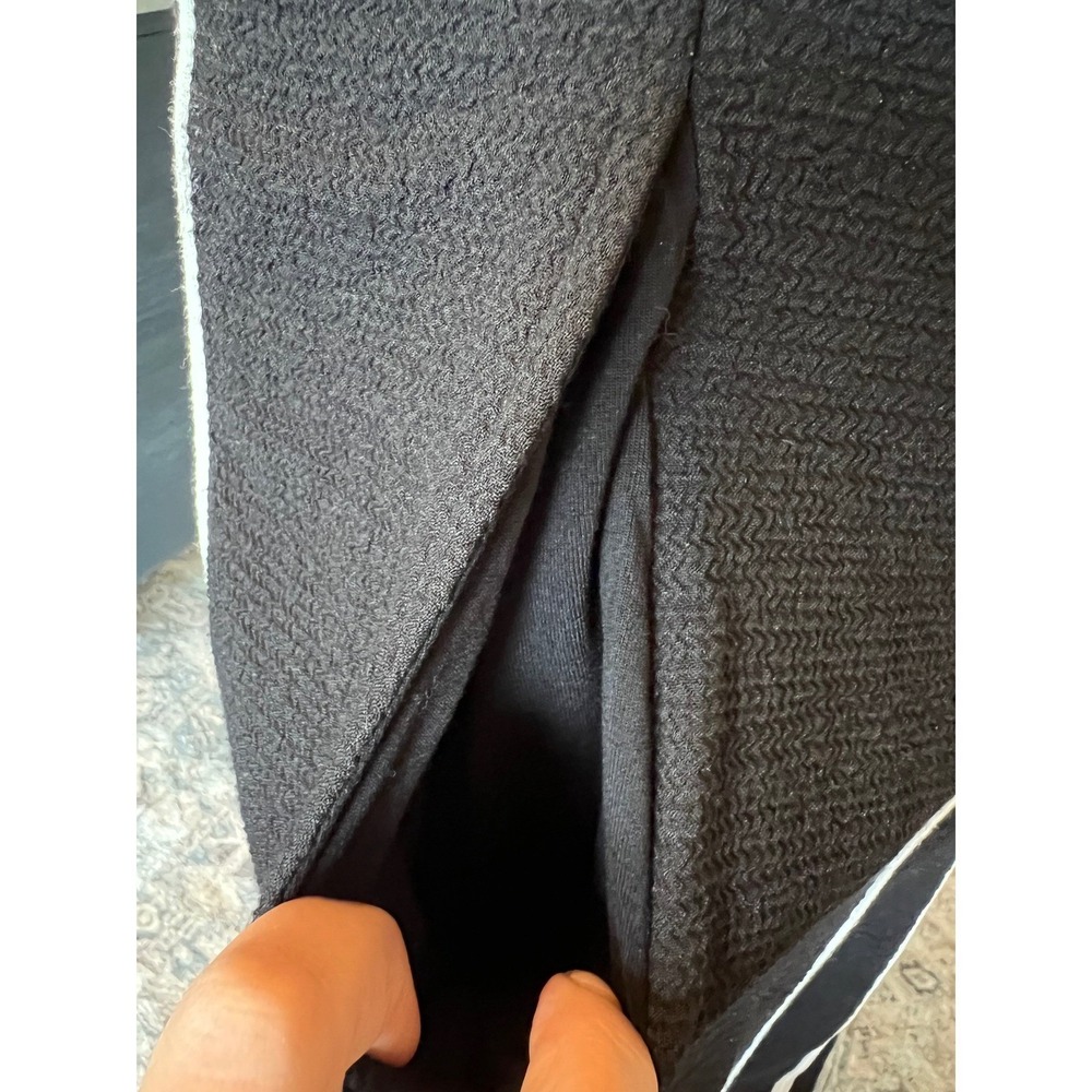 Anthropologie Maeve Little Black Dress White Piping Stretchy Pockets NWT Size 8 - Picture 12 of 16